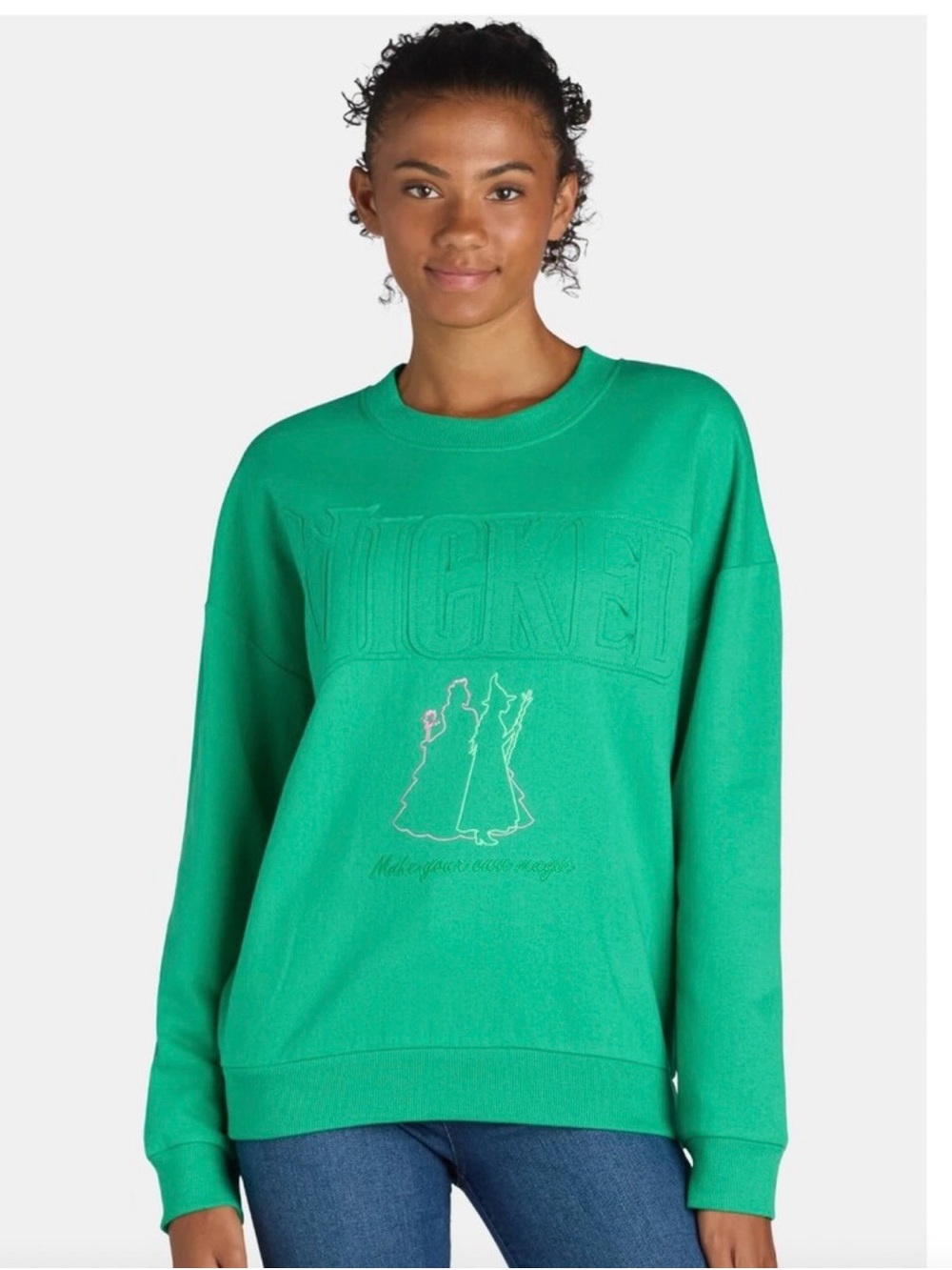 Universal Studios WICKED Graphic Crewneck Sweatshirt Size L Make Your Own Magic